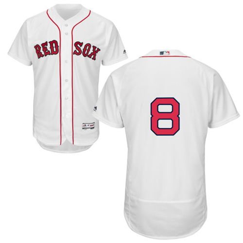 Red Sox #8 Carl Yastrzemski White Flexbase Authentic Collection Stitched MLB Jersey - Click Image to Close